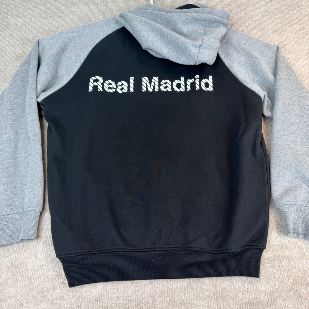 Real Madrid CF Full Zip Hoodie Mens Large Black Pink Soccer Club Crest Jacket - Picture 15 of 16